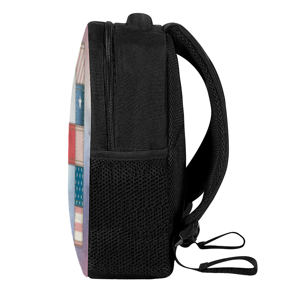 4th of July USA Denim Patchwork Print Casual Backpack