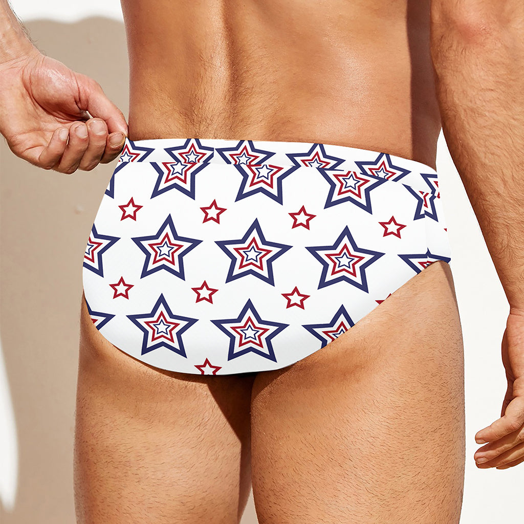 4th of July USA Star Pattern Print Men's Swim Briefs