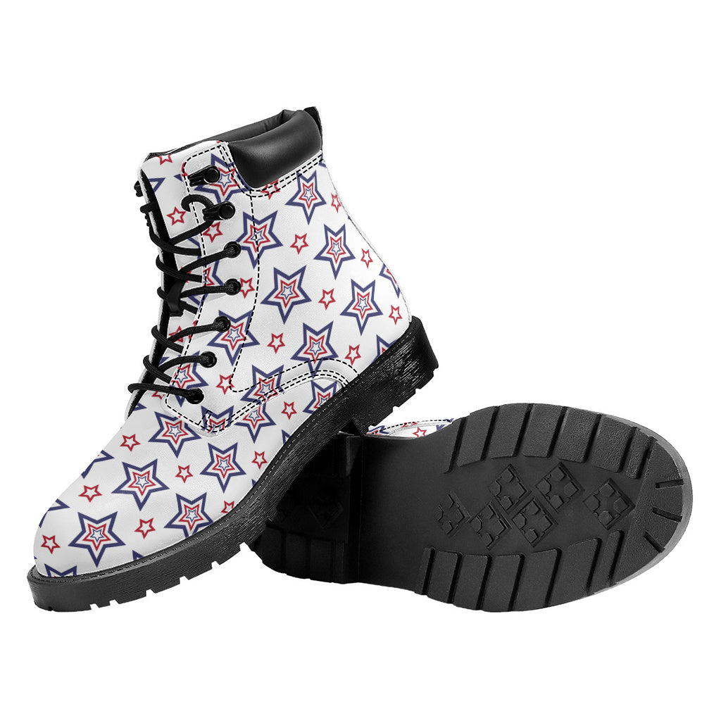 4th of July USA Star Pattern Print Work Boots