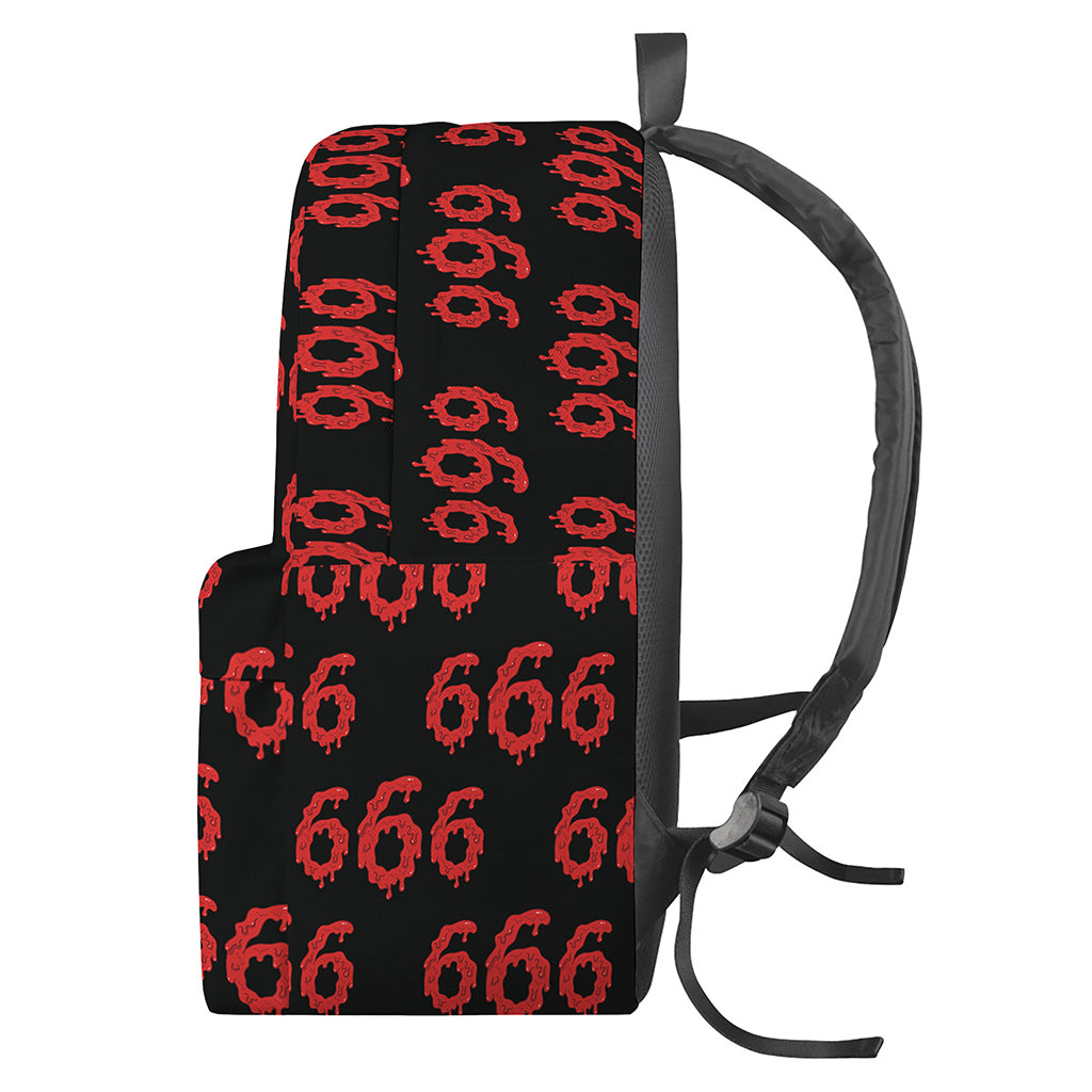 666 Satan Pattern Print Backpack