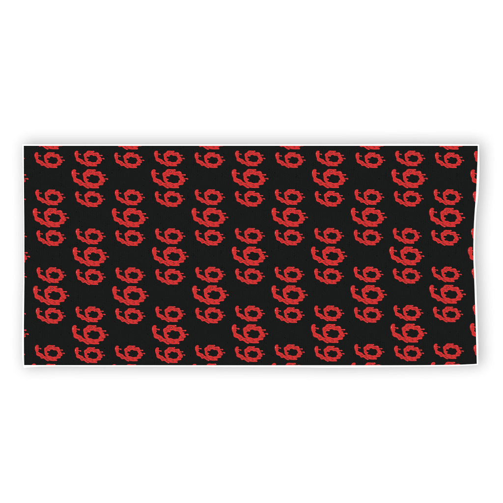666 Satan Pattern Print Beach Towel