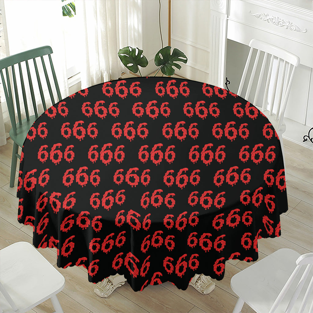 666 Satan Pattern Print Waterproof Round Tablecloth