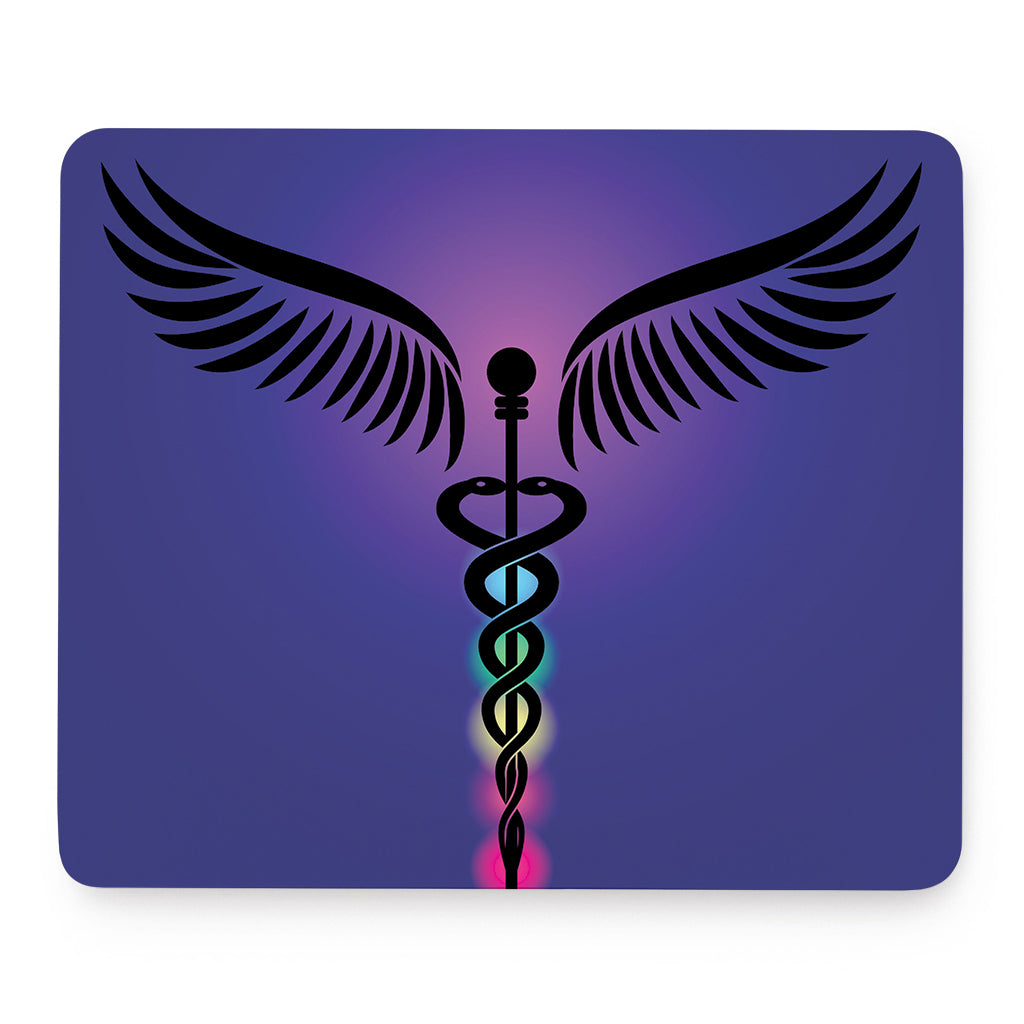 7 Chakras Caduceus Print Mouse Pad