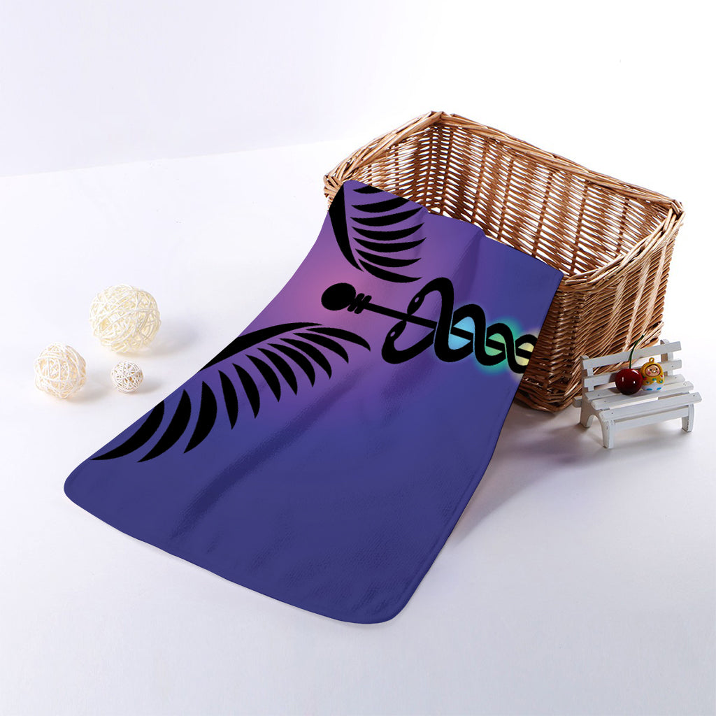 7 Chakras Caduceus Print Towel