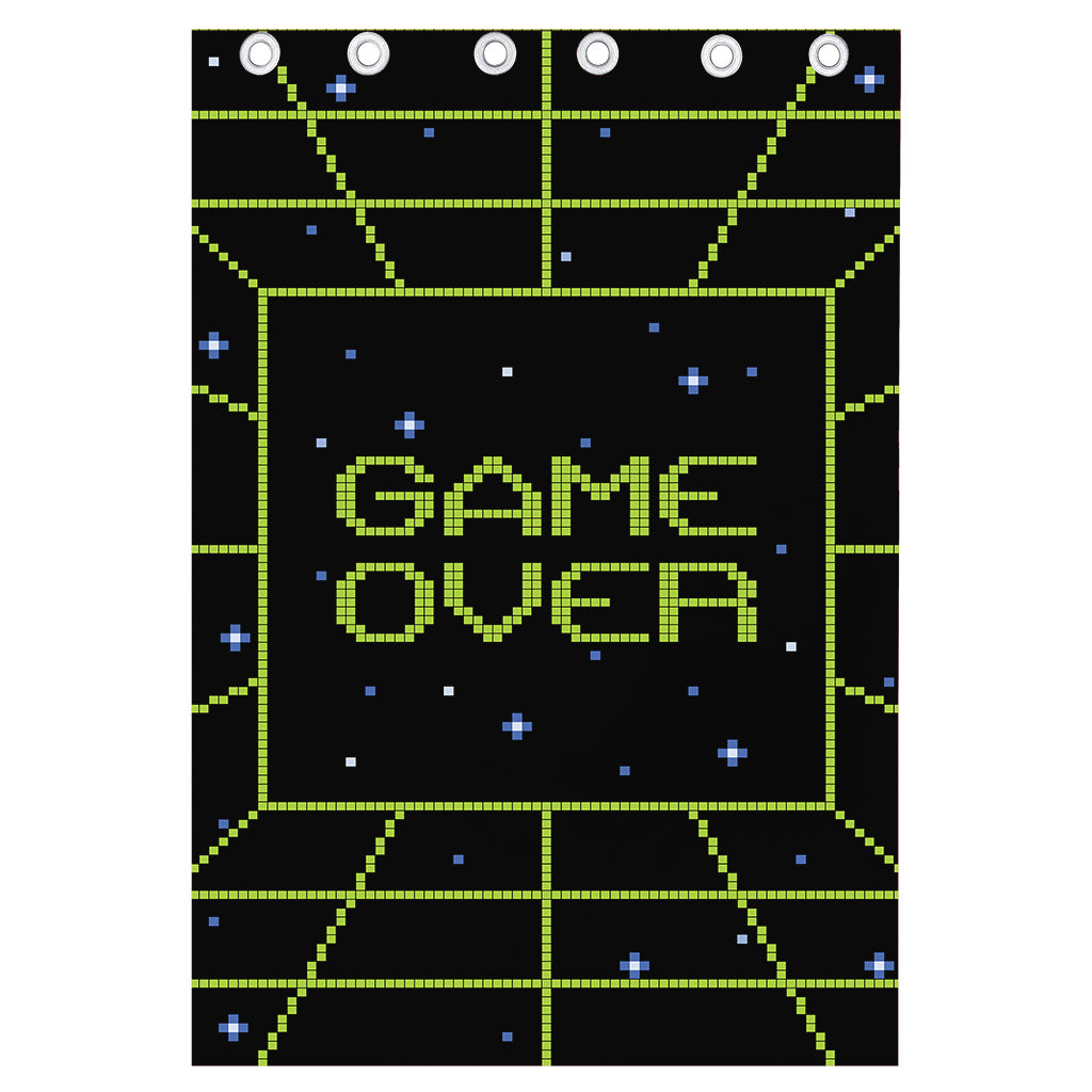 8-Bit Game Over Print Curtain