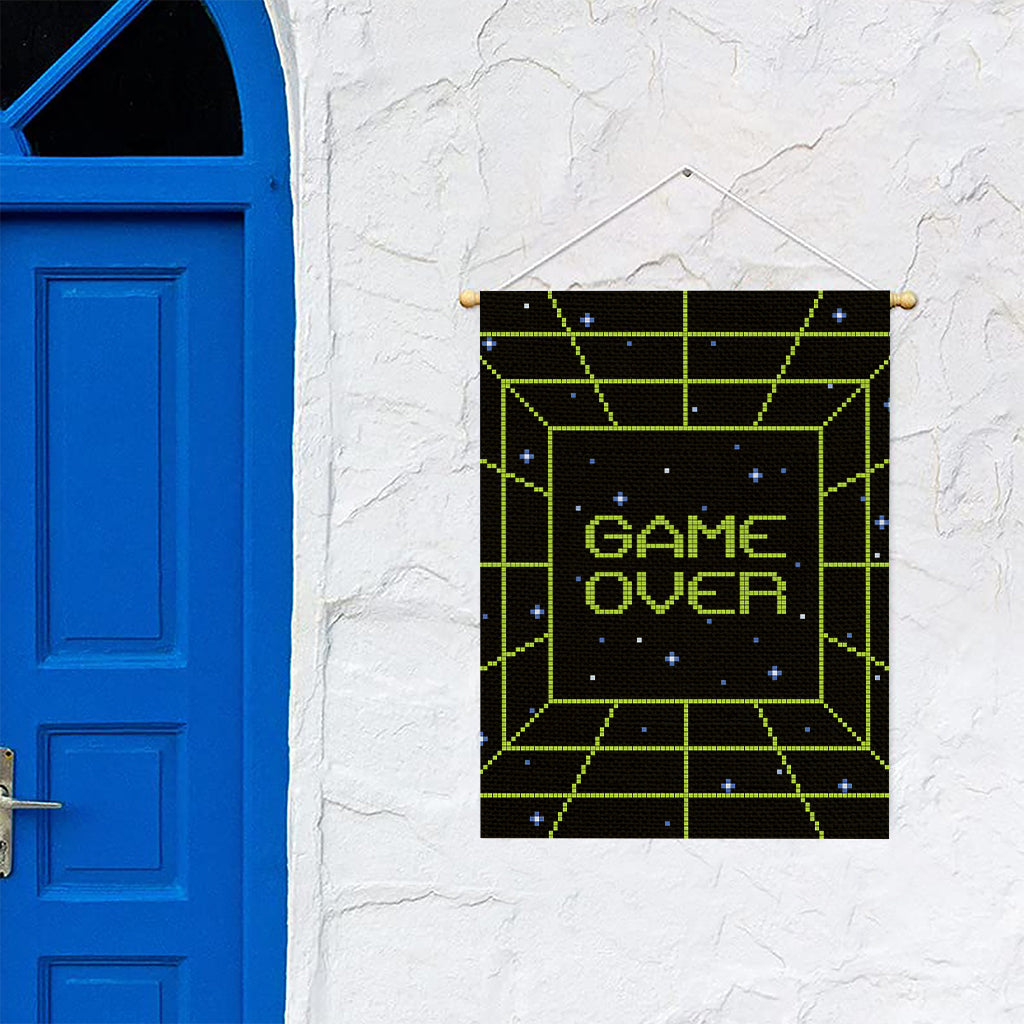 8-Bit Game Over Print Garden Flag