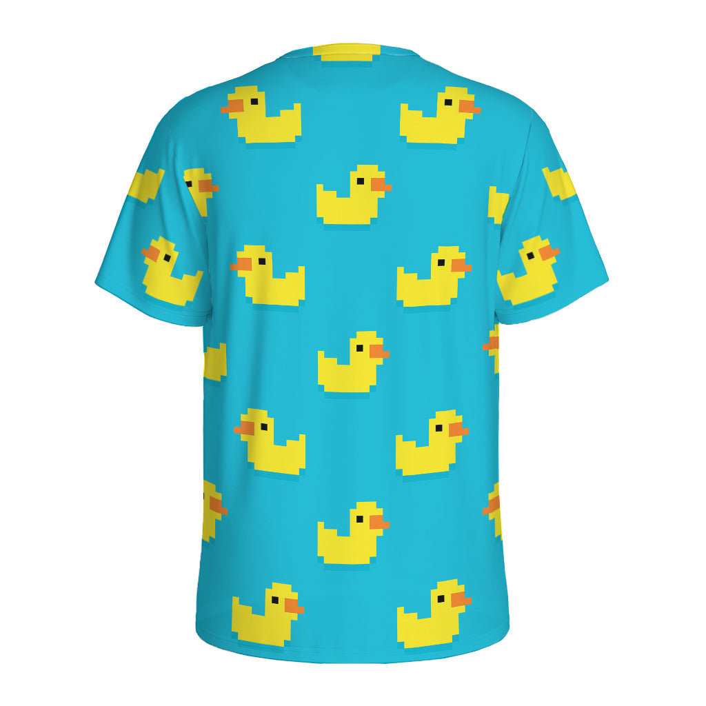 8-Bit Rubber Duck Pattern Print Men's Sports T-Shirt