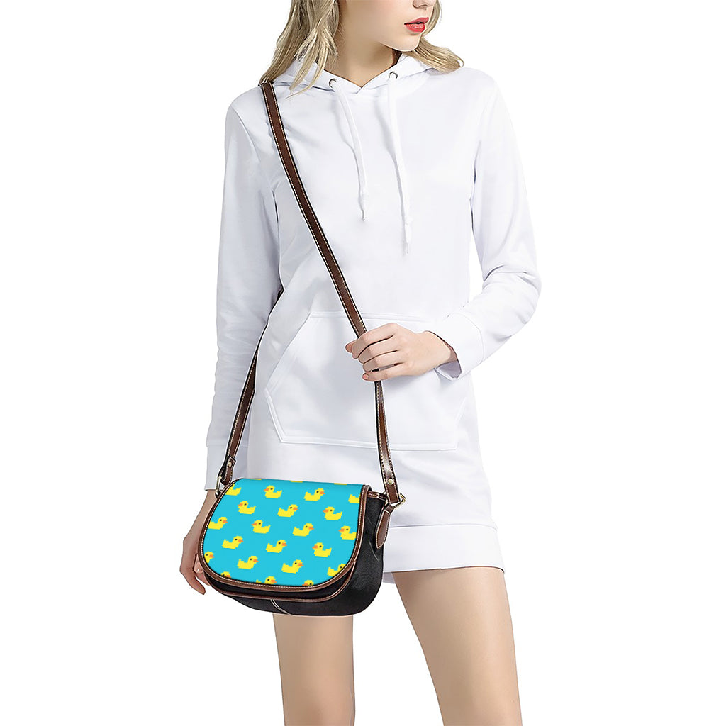 8-Bit Rubber Duck Pattern Print Saddle Bag