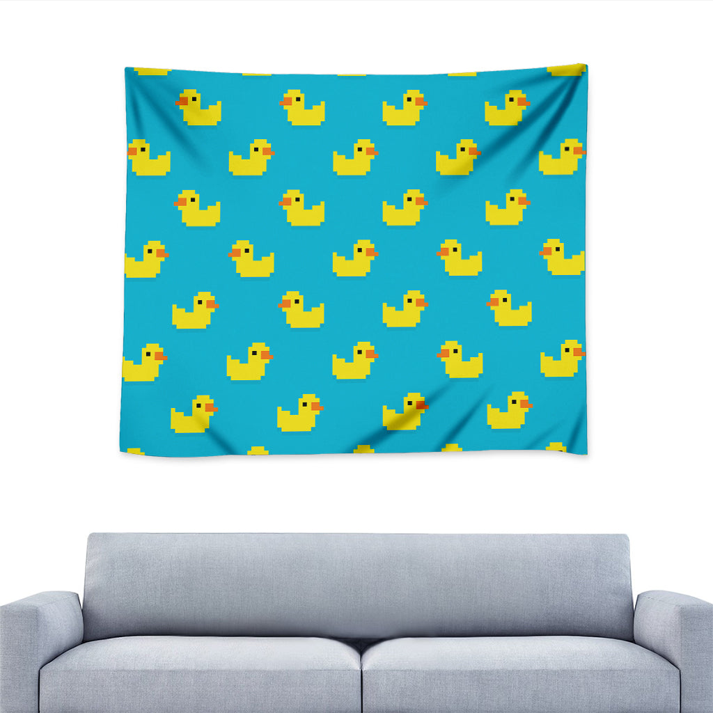 8-Bit Rubber Duck Pattern Print Tapestry