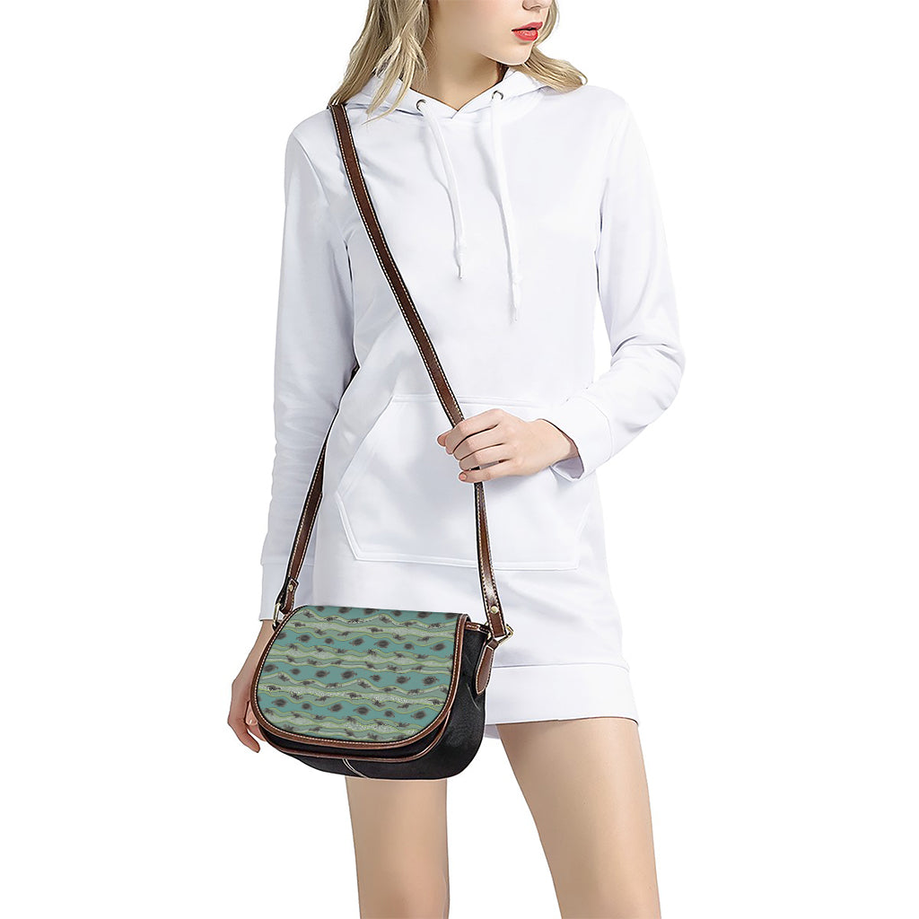 Aboriginal Animals Pattern Print Saddle Bag