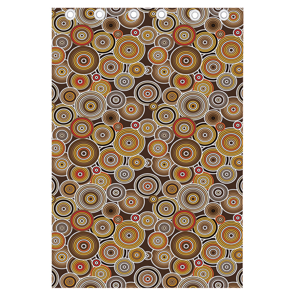 Aboriginal Art Dot Pattern Print Curtain