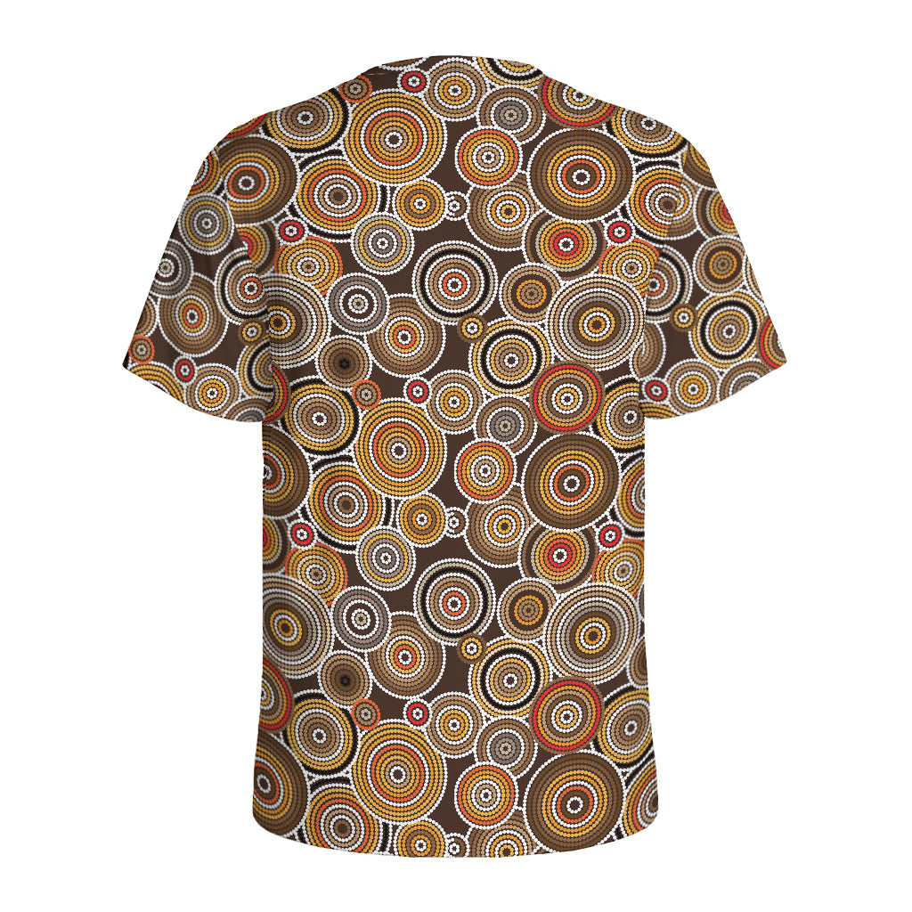 Aboriginal Art Dot Pattern Print Men's Sports T-Shirt