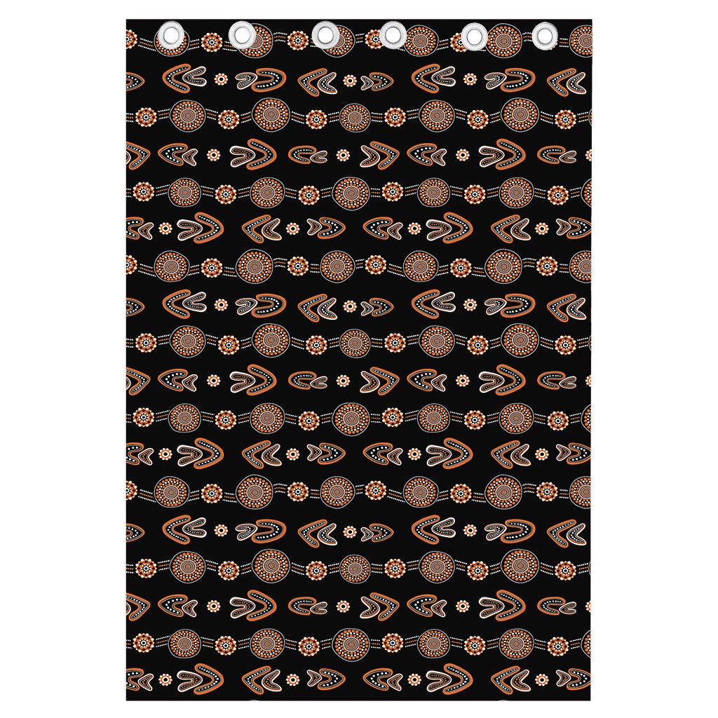 Aboriginal Boomerang Pattern Print Curtain