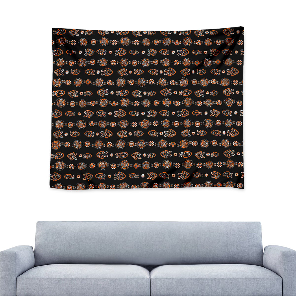 Aboriginal Boomerang Pattern Print Tapestry