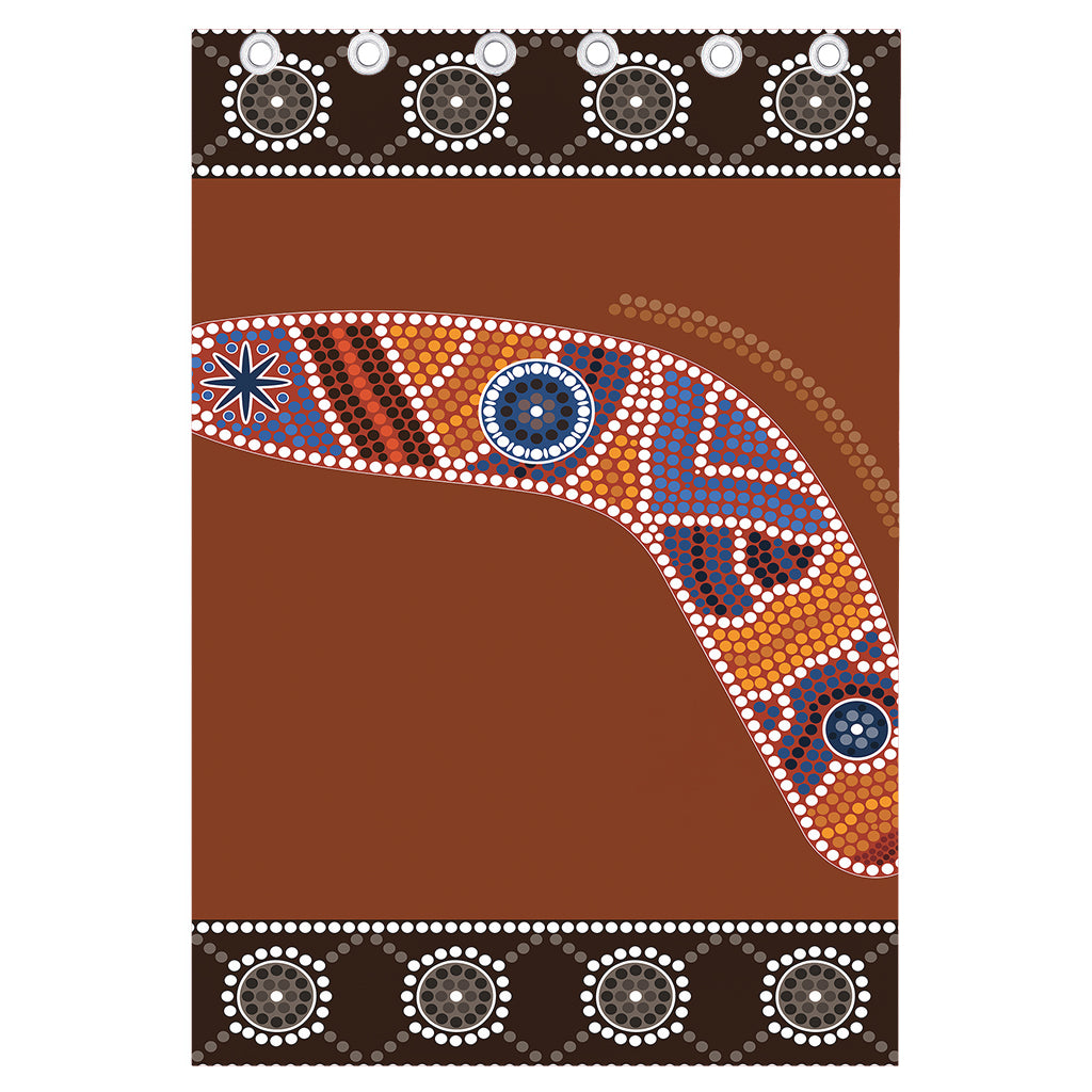 Aboriginal Dot Boomerang Print Curtain