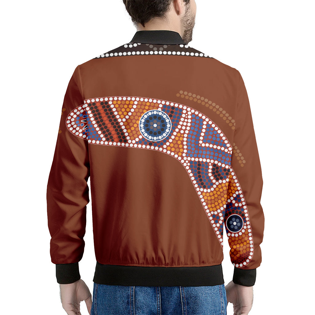 Aboriginal Dot Boomerang Print Men's Bomber Jacket