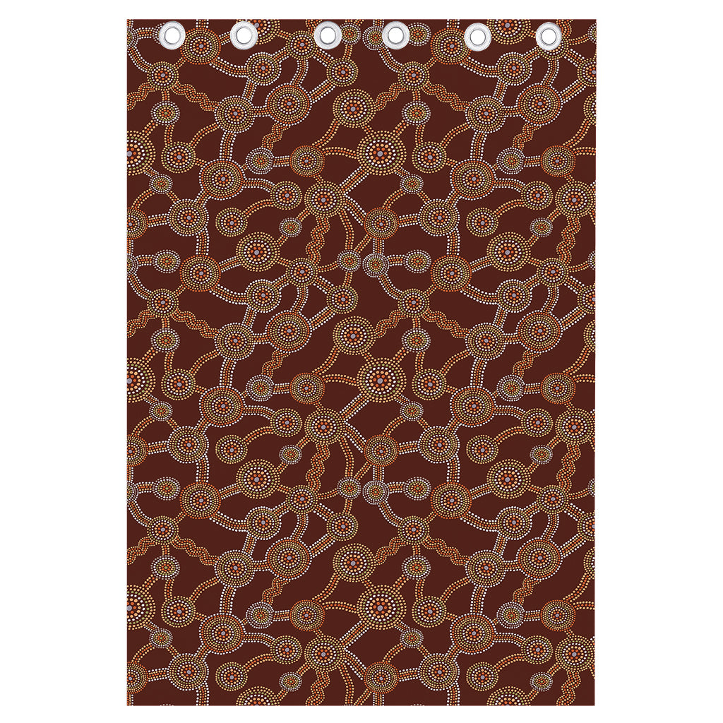 Aboriginal Indigenous Dot Pattern Print Curtain