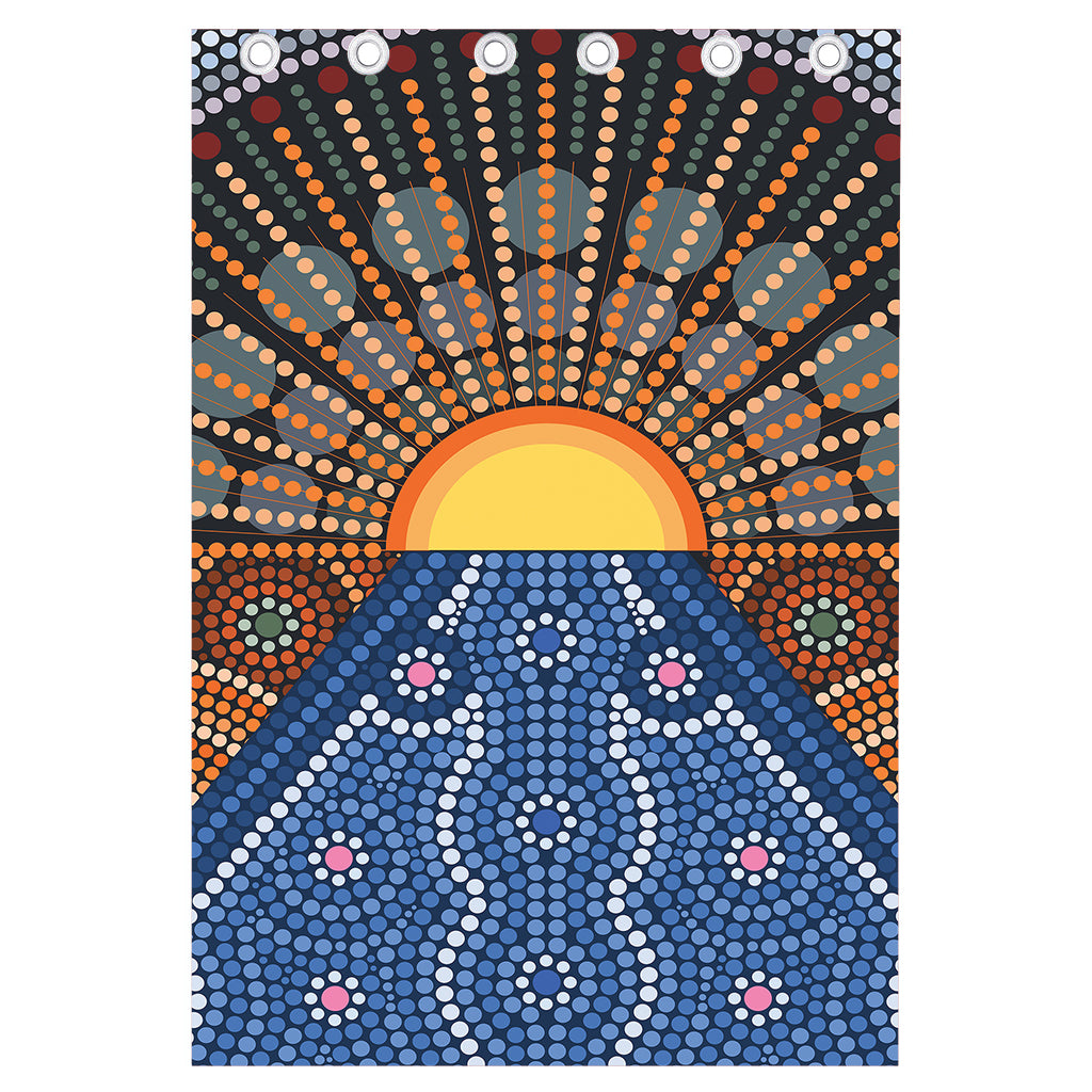 Aboriginal Indigenous Sunset Art Print Curtain