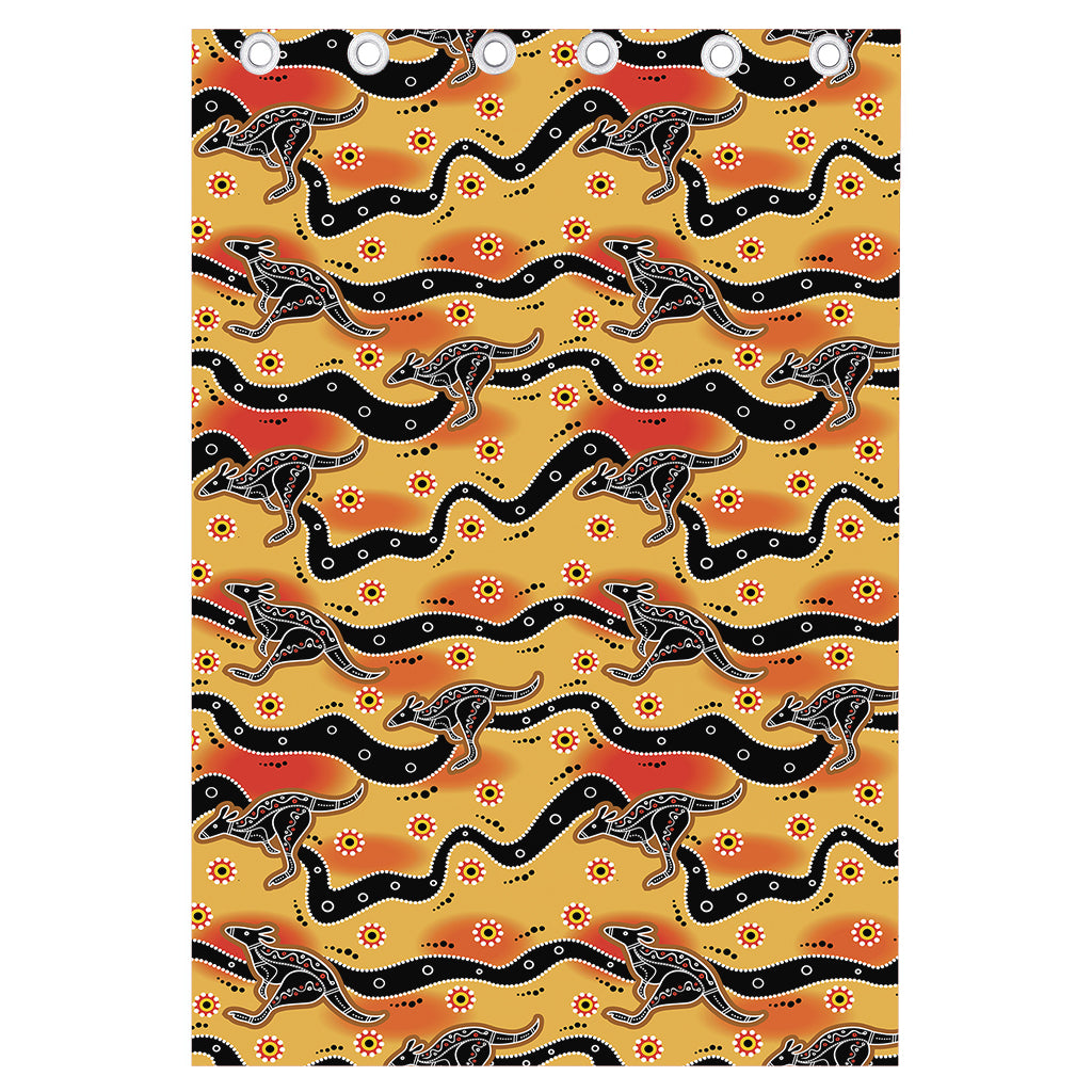 Aboriginal Kangaroo Pattern Print Curtain