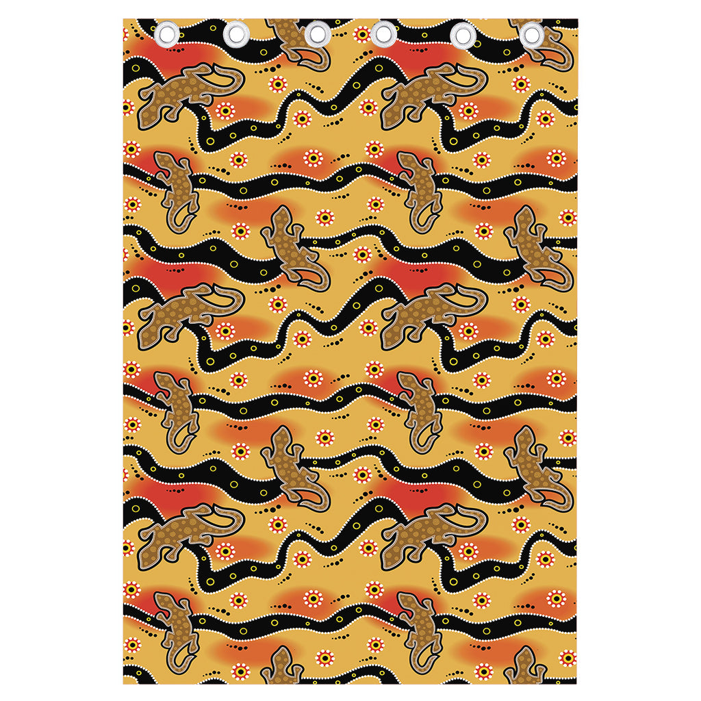 Aboriginal Lizard Pattern Print Curtain