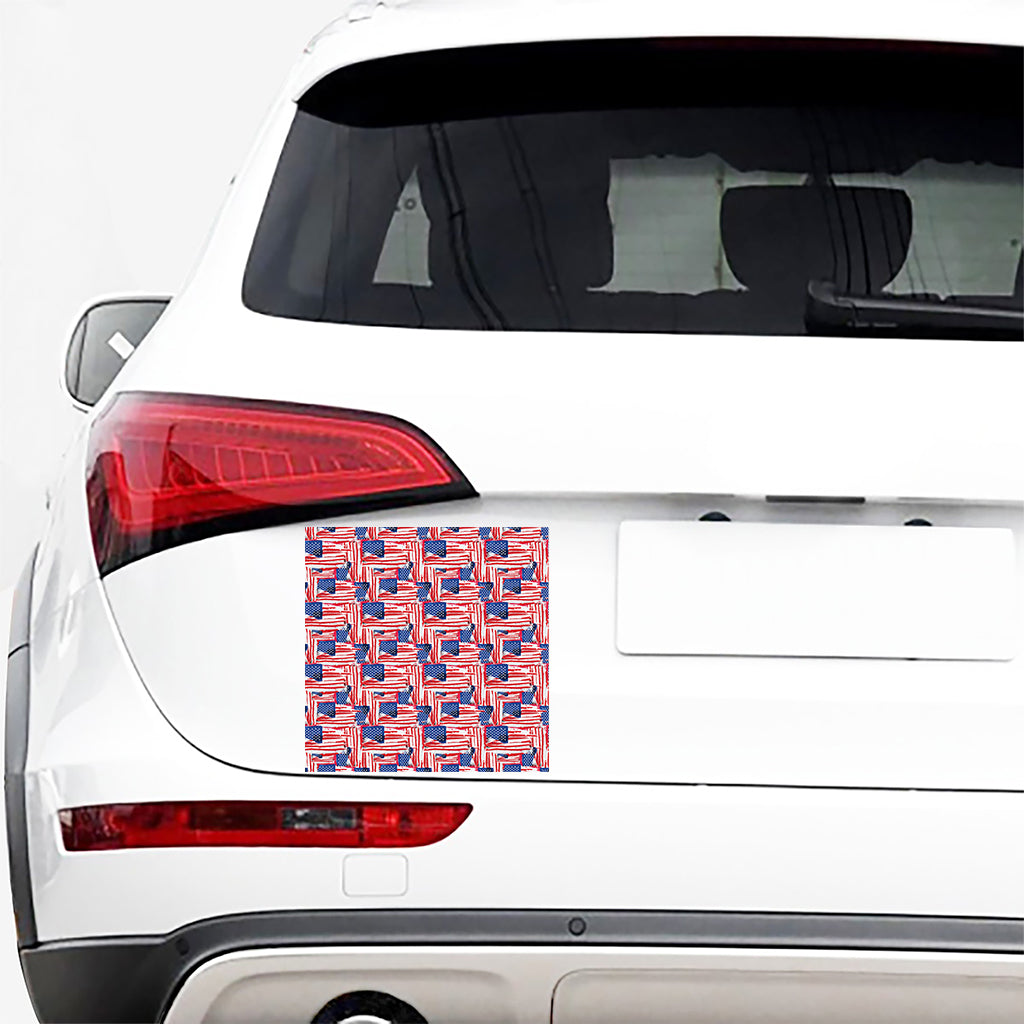 Abstract American Flag Print Car Sticker