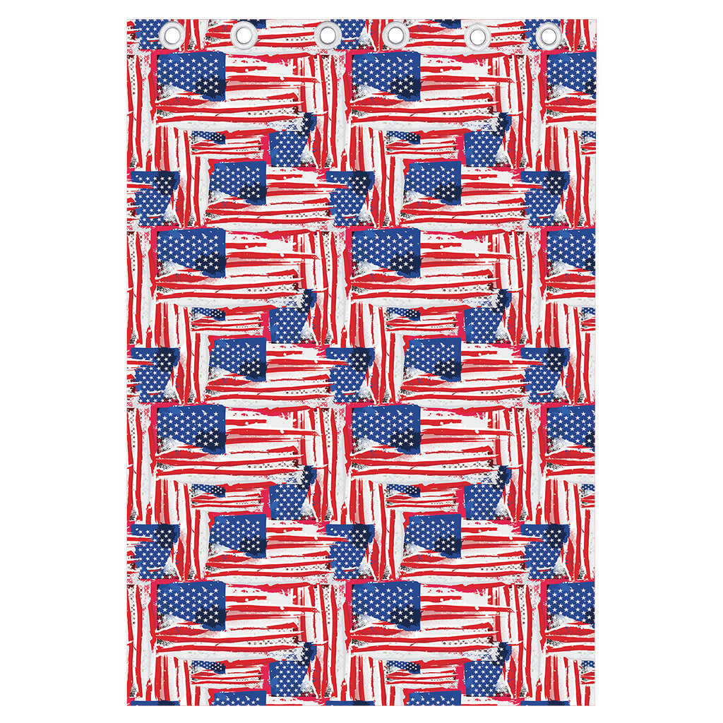 Abstract American Flag Print Curtain