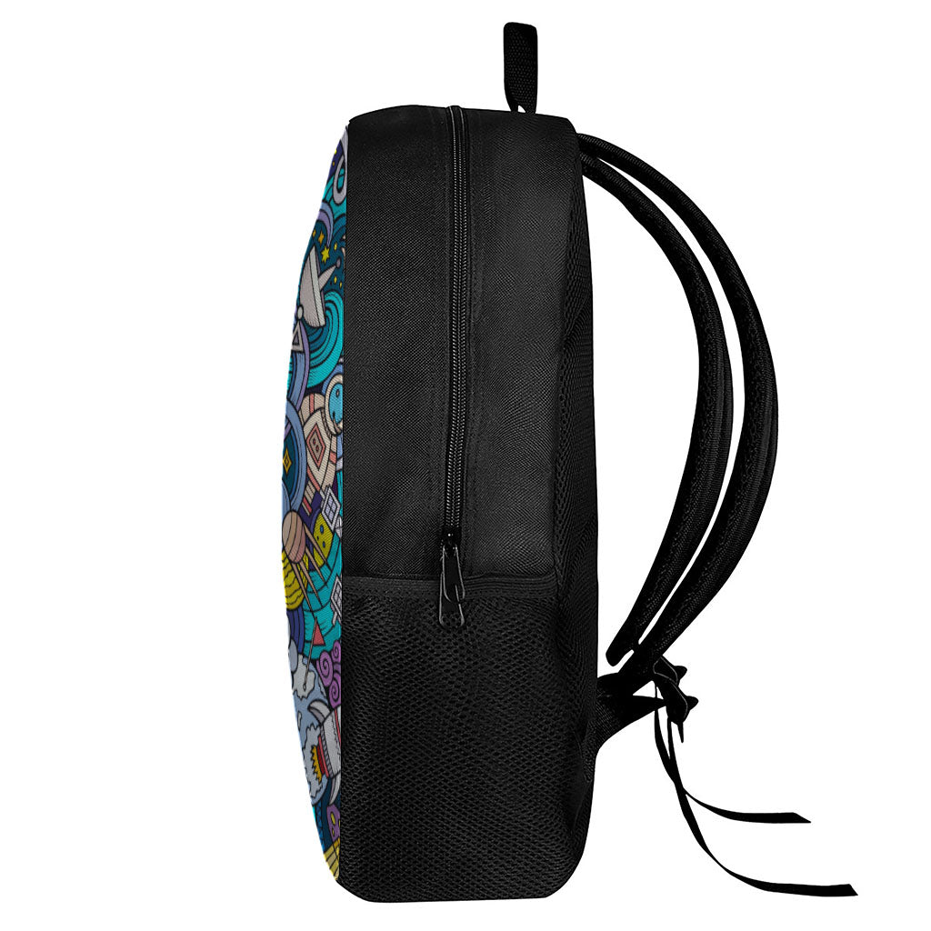 Abstract Cartoon Galaxy Space Print 17 Inch Backpack