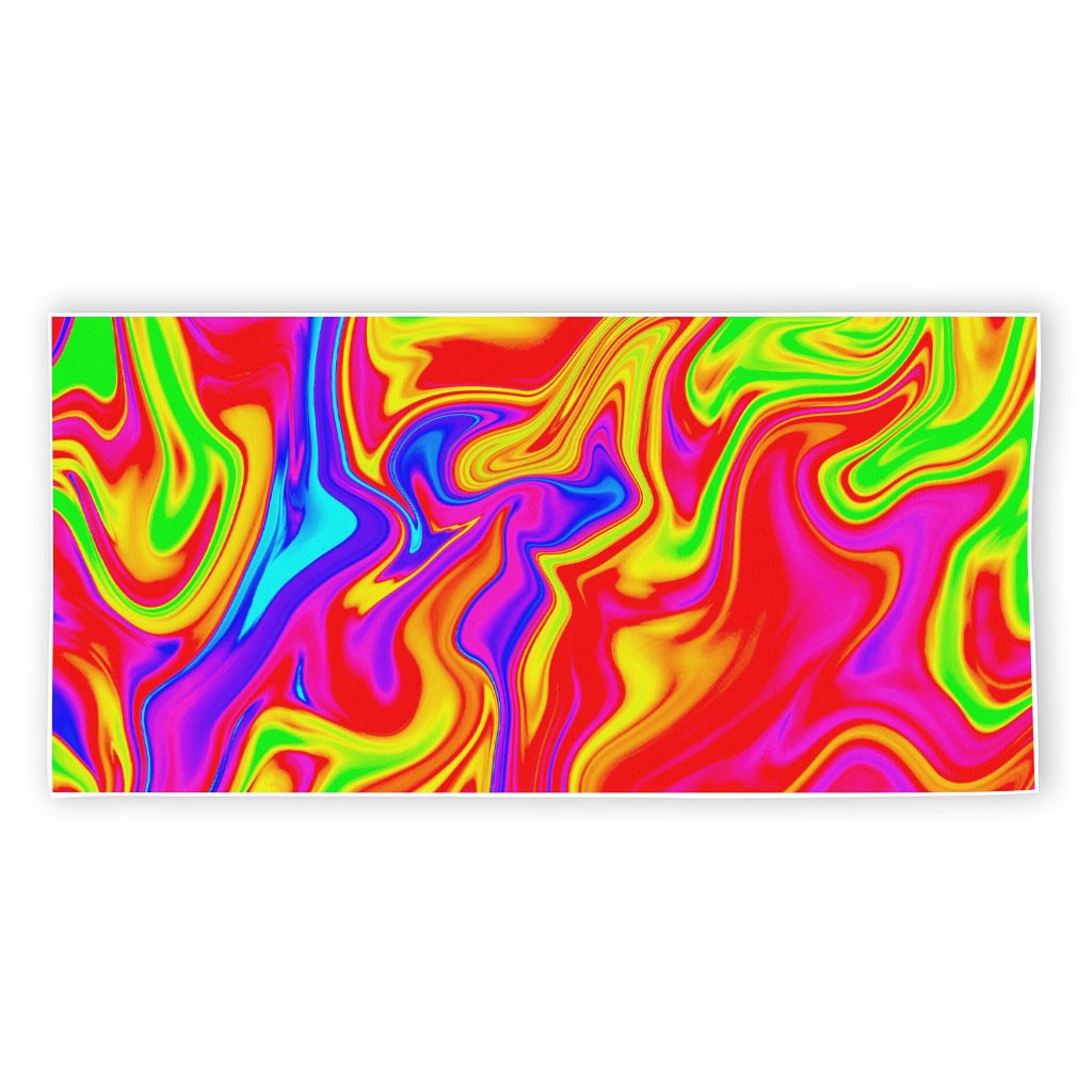Abstract Colorful Liquid Trippy Print Beach Towel