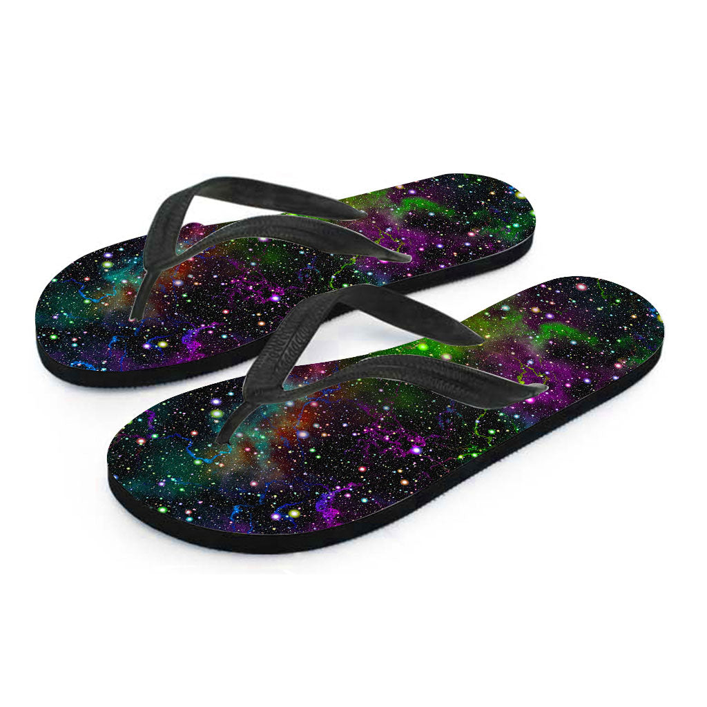 Abstract Dark Galaxy Space Print Flip Flops