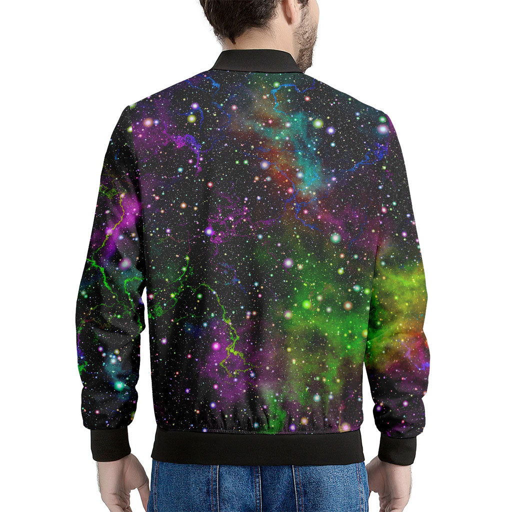 Abstract Dark Galaxy Space Print Men's Bomber Jacket
