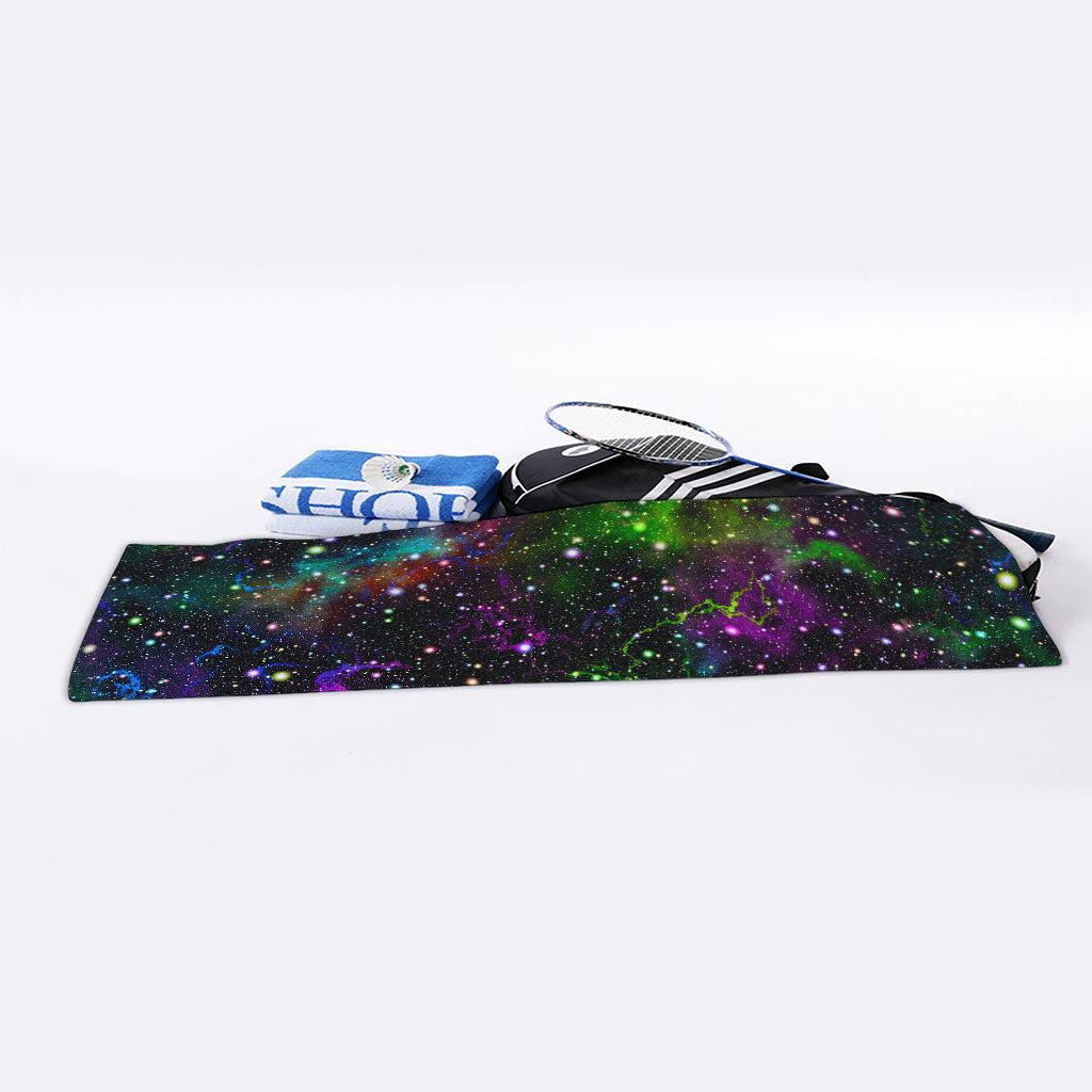 Abstract Dark Galaxy Space Print Sports Towel