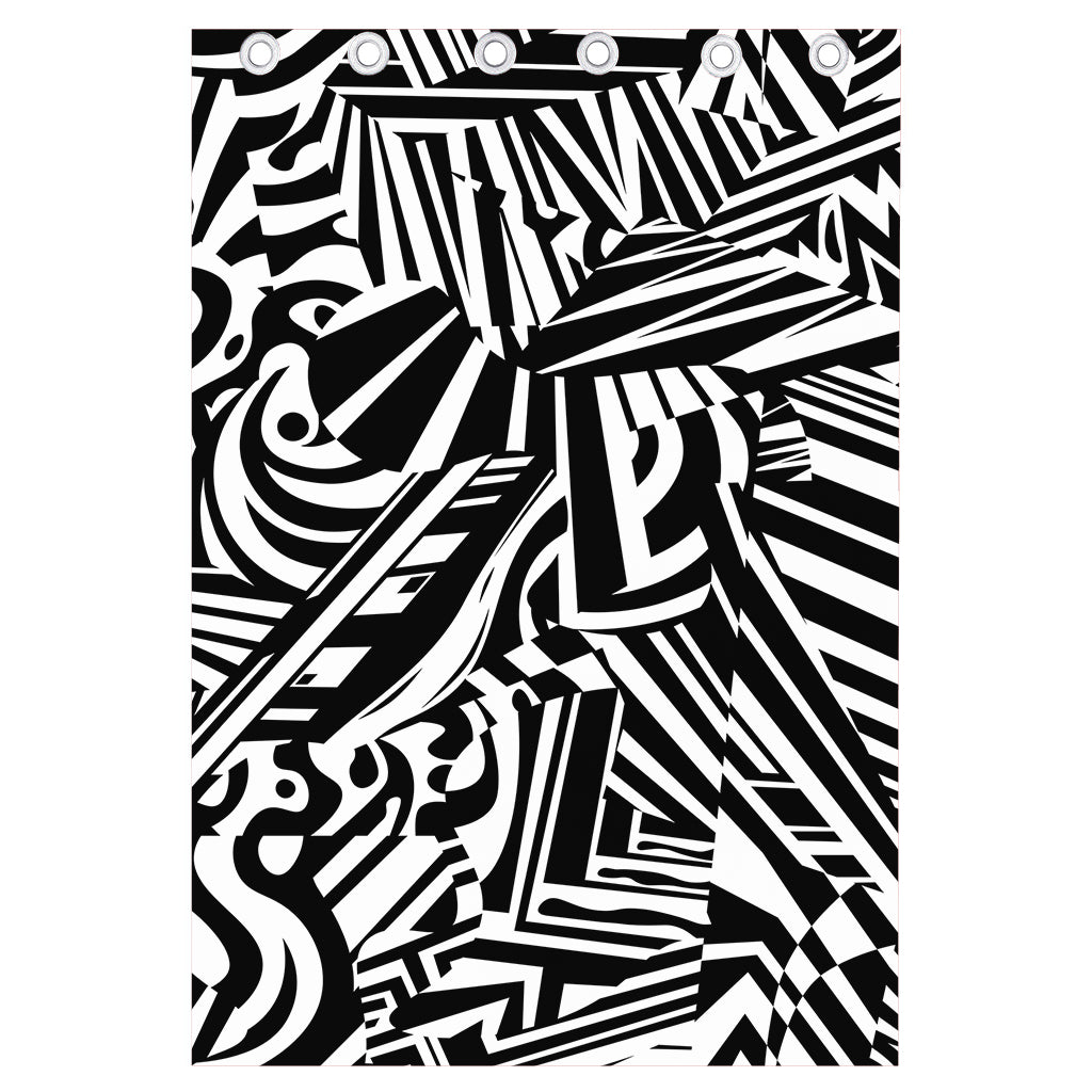 Abstract Dazzle Pattern Print Curtain