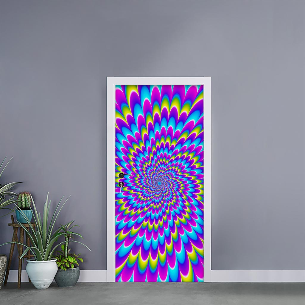 Abstract Dizzy Moving Optical Illusion Door Sticker