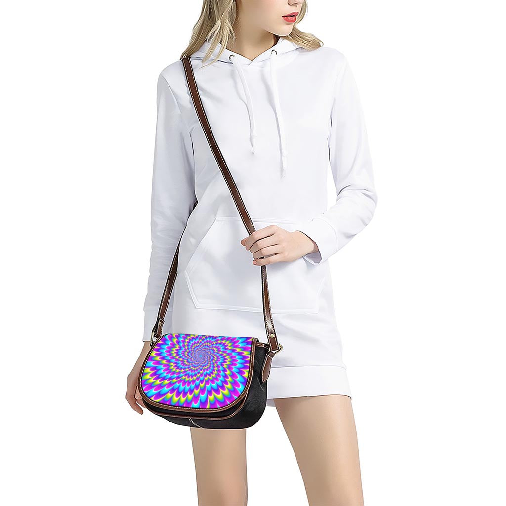 Abstract Dizzy Moving Optical Illusion Saddle Bag
