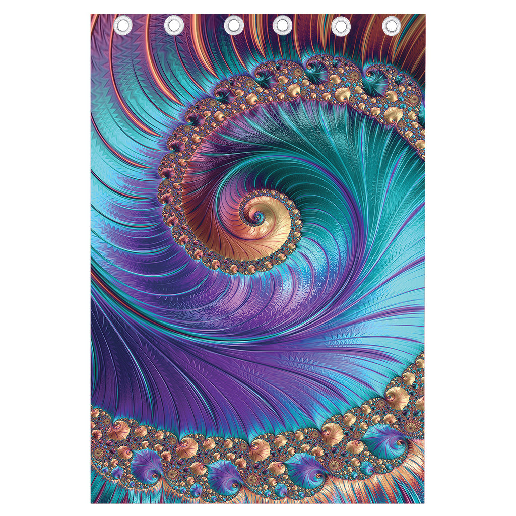 Abstract Fractal Print Curtain