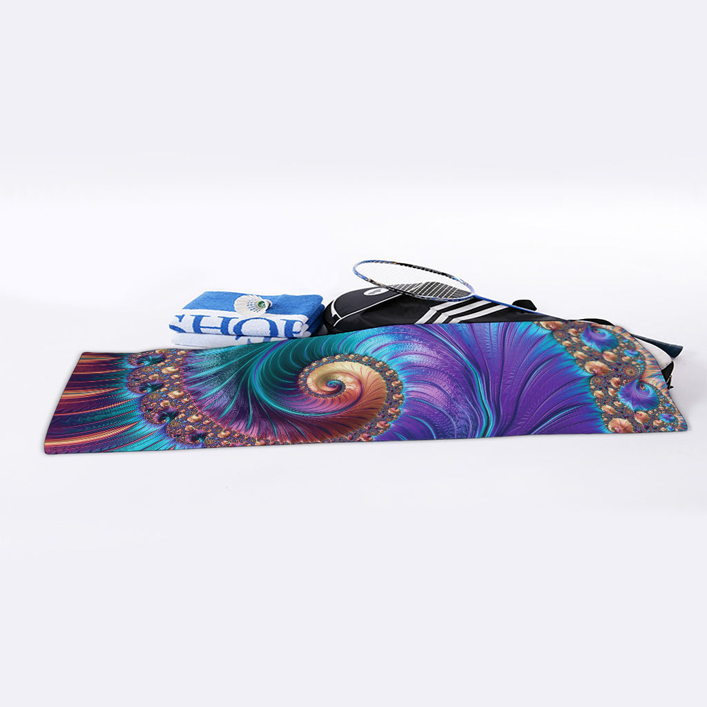 Abstract Fractal Print Sports Towel