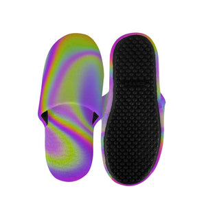 Abstract Holographic Trippy Print Slippers