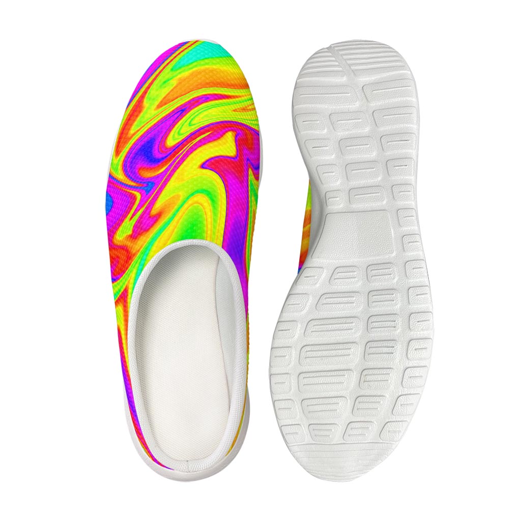 Abstract Liquid Trippy Print Mesh Casual Shoes
