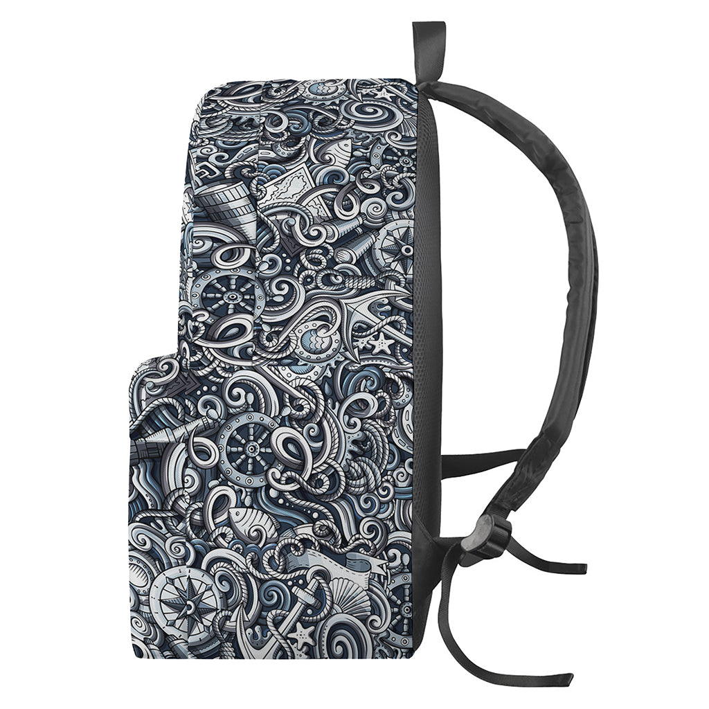 Abstract Nautical Anchor Pattern Print Backpack