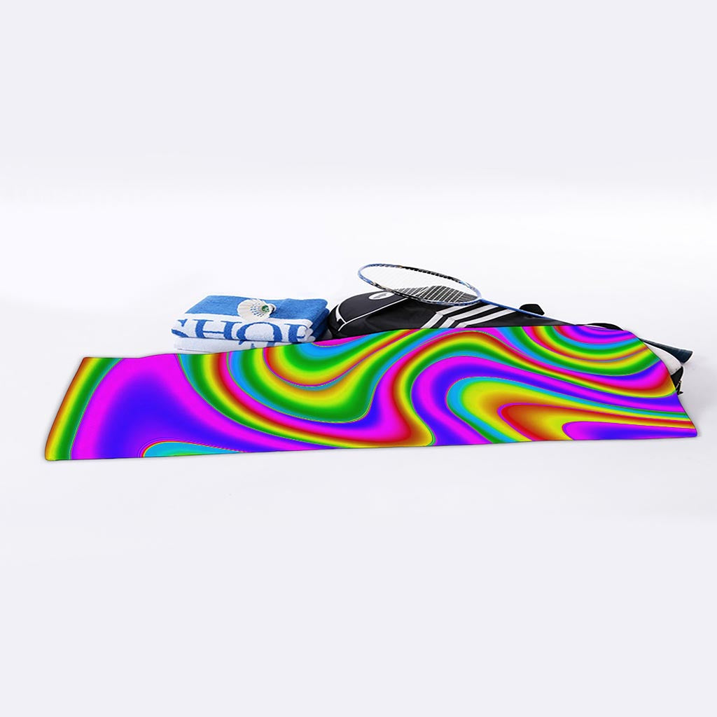 Abstract Neon Trippy Print Sports Towel
