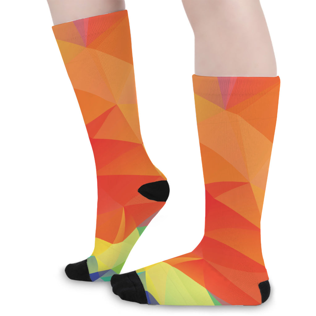 Abstract Polygonal Geometric Print Long Socks