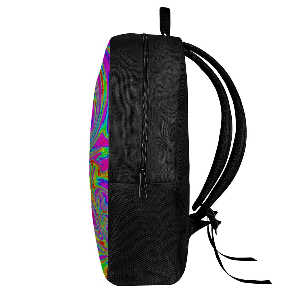 Abstract Psychedelic Liquid Trippy Print 17 Inch Backpack