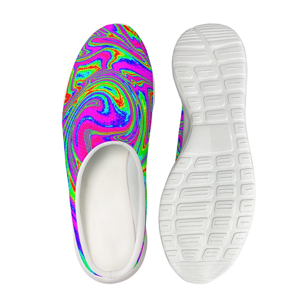Abstract Psychedelic Liquid Trippy Print Mesh Casual Shoes