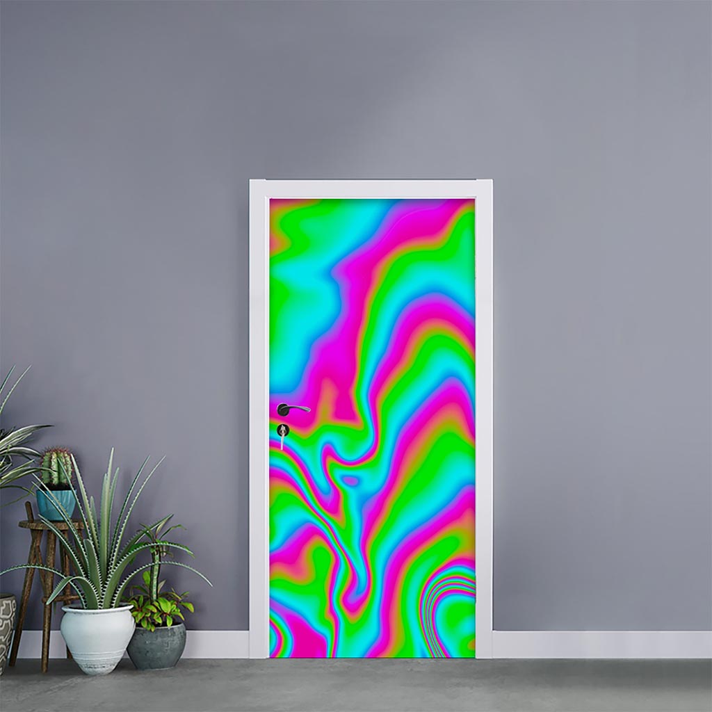 Abstract Psychedelic Trippy Print Door Sticker