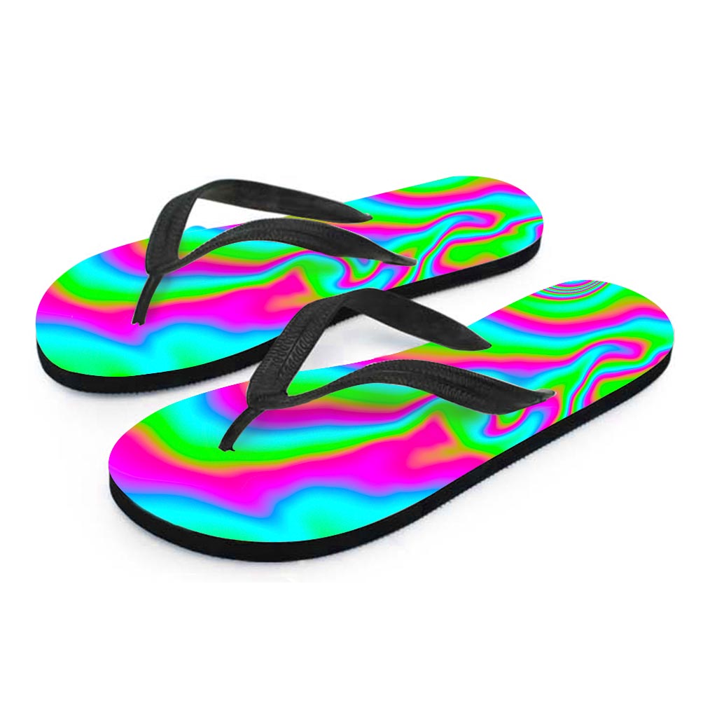 Abstract Psychedelic Trippy Print Flip Flops