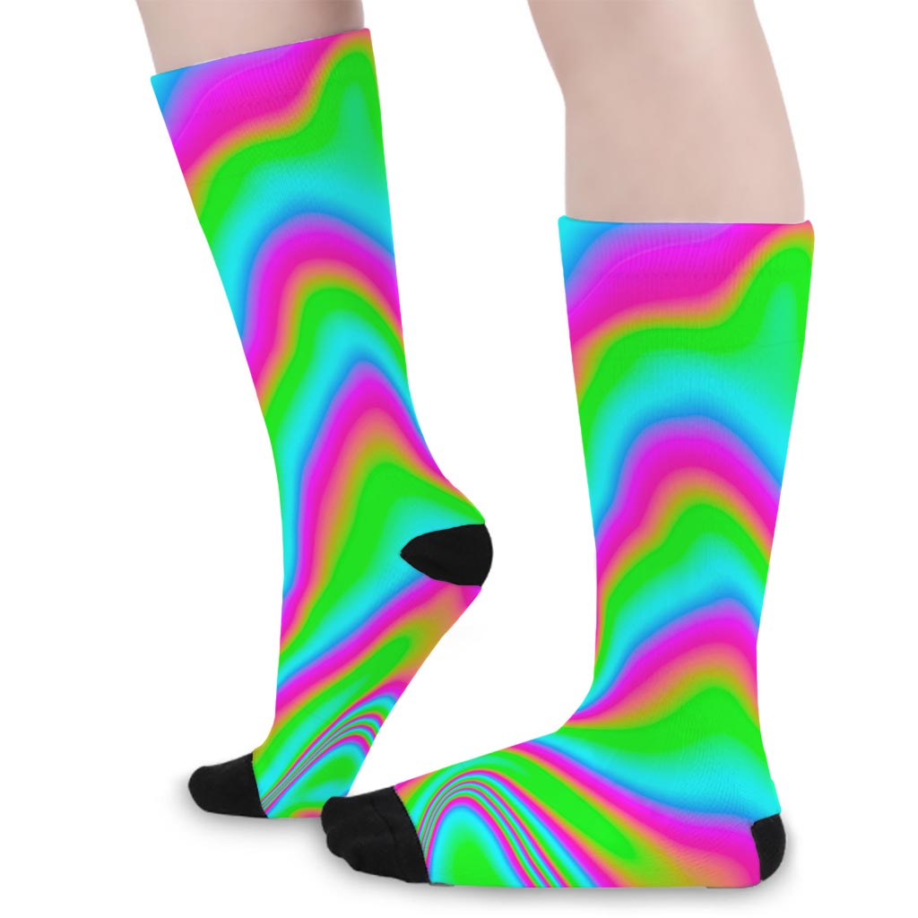 Abstract Psychedelic Trippy Print Long Socks