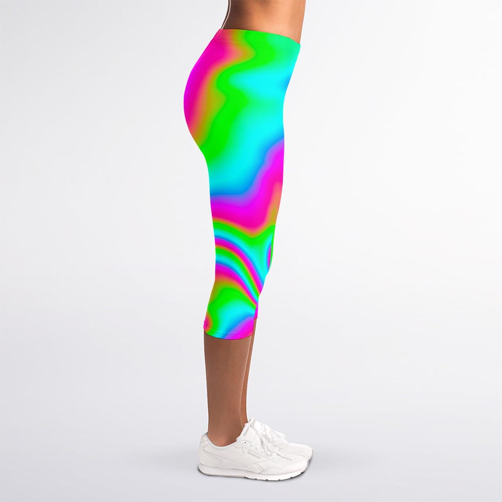 Abstract Psychedelic Trippy Print Women's Capri Leggings