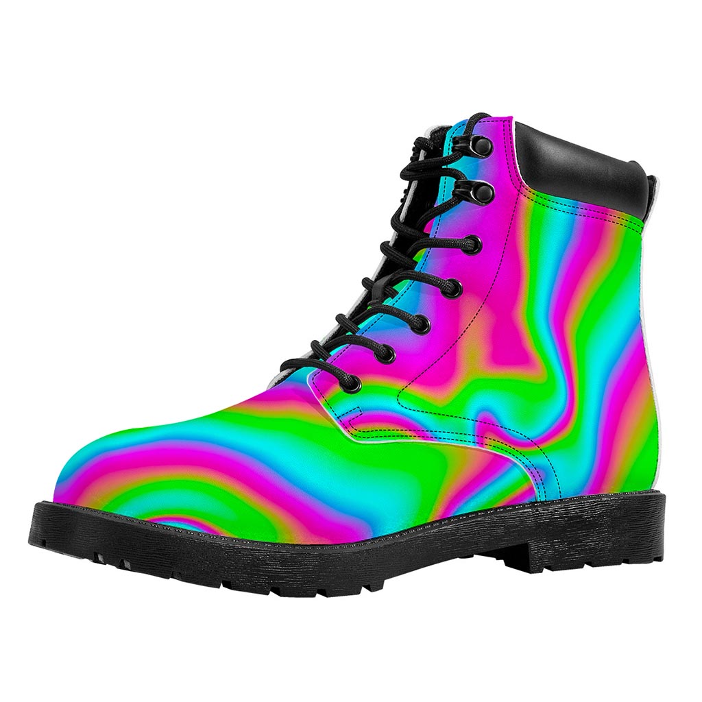 Abstract Psychedelic Trippy Print Work Boots