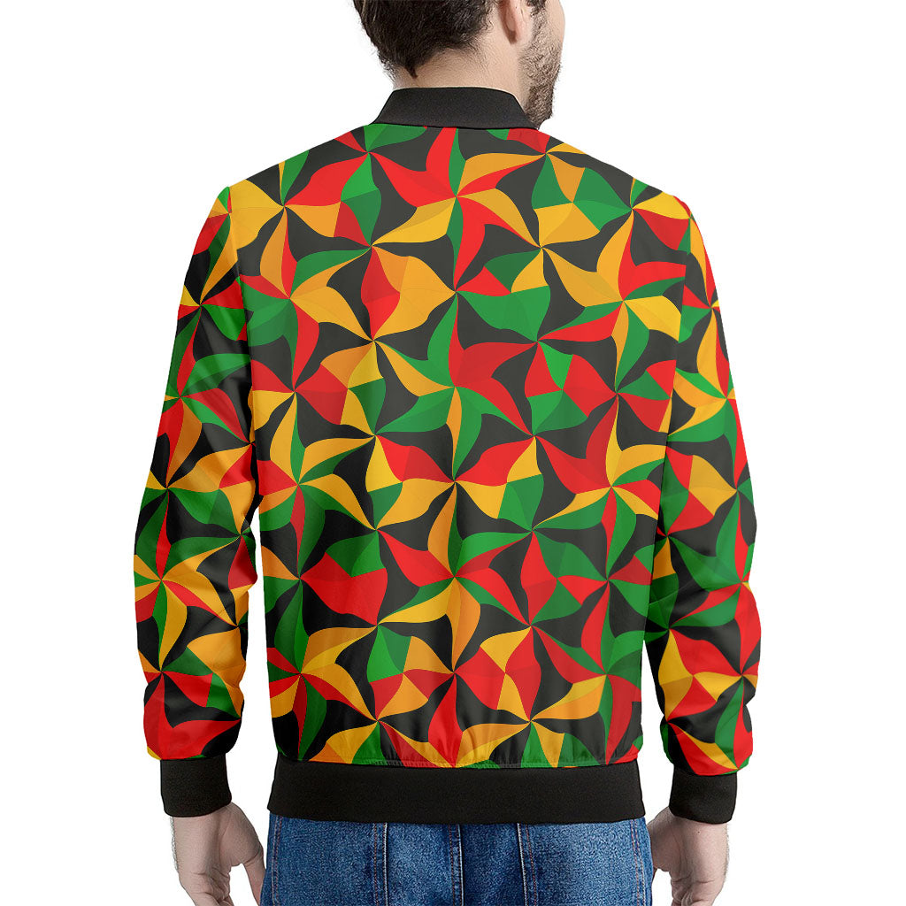Abstract Reggae Pattern Print Men's Bomber Jacket