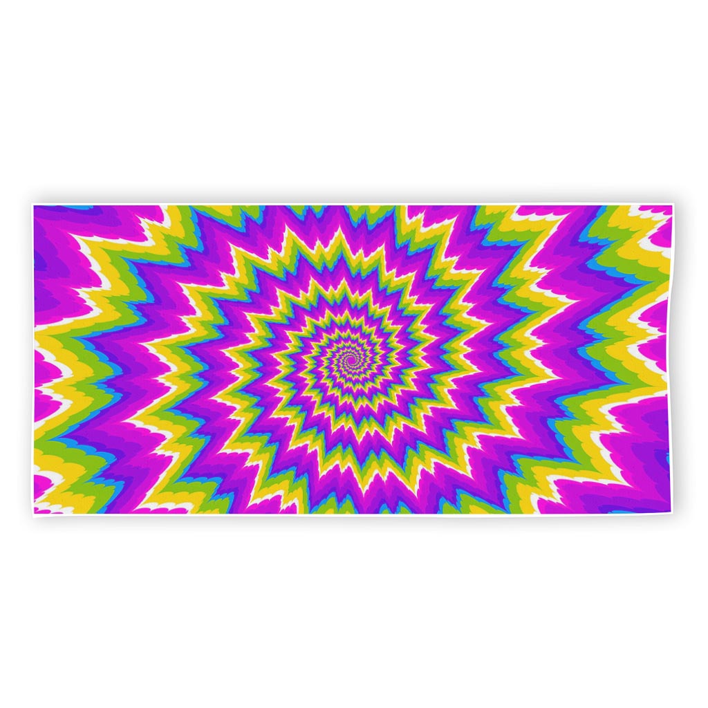 Abstract Spiral Moving Optical Illusion Beach Towel